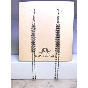 CHLOE + ISABEL Silver-Tone Beaded Chain Drop Earrings - E069